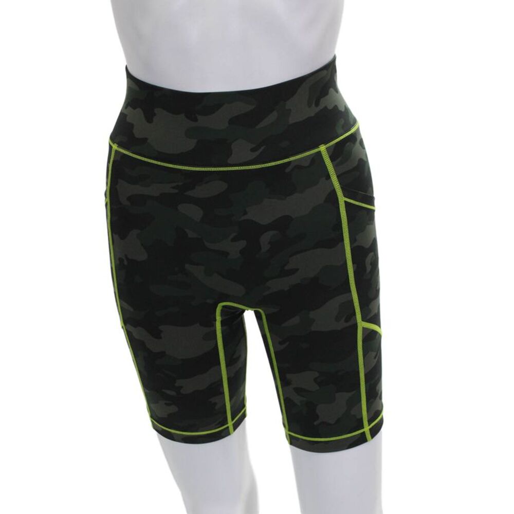 All Access Women Athletic Nylon Camouflage Shorts Green Size XS